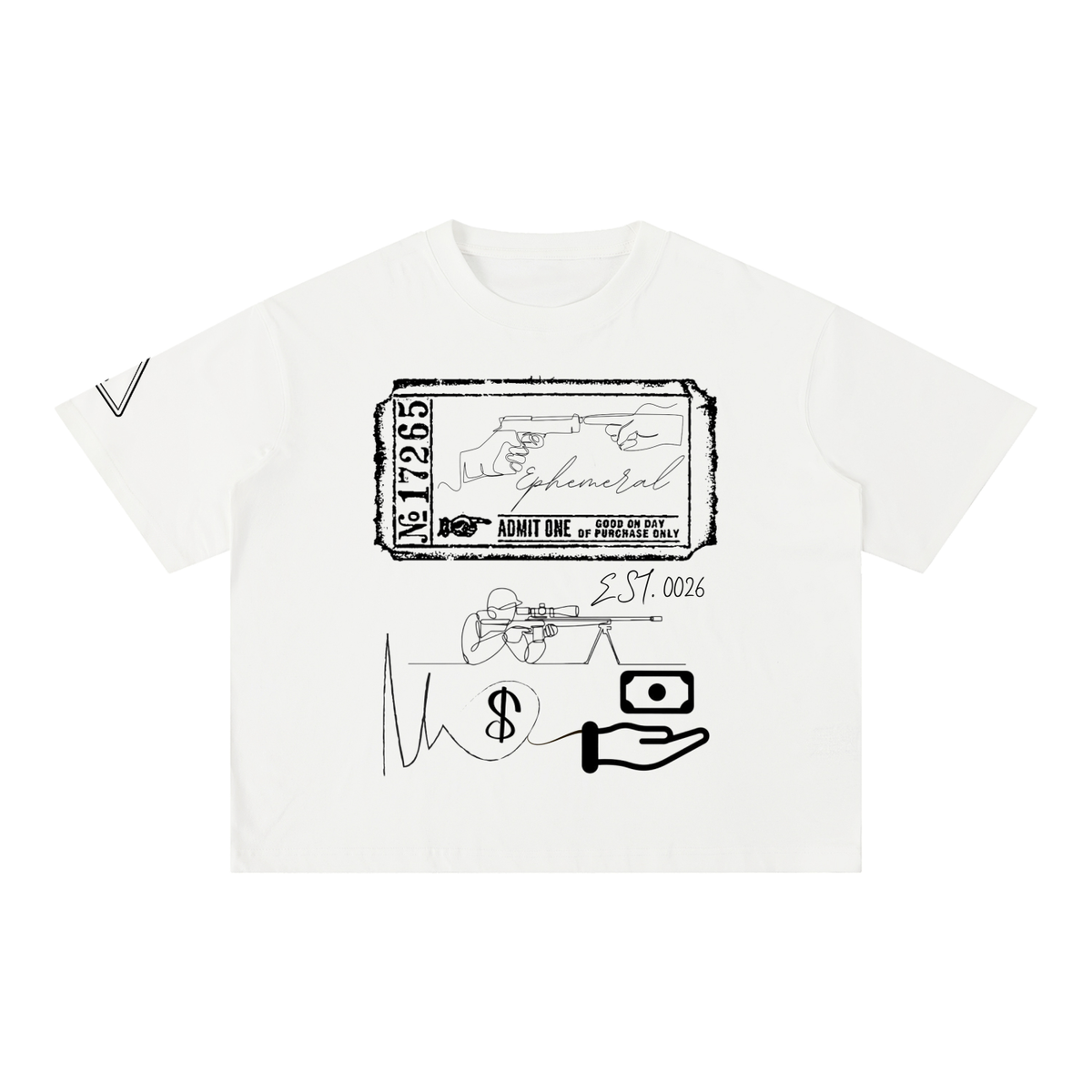 blackXwhite Graphic Boxy Cotton T-Shirt